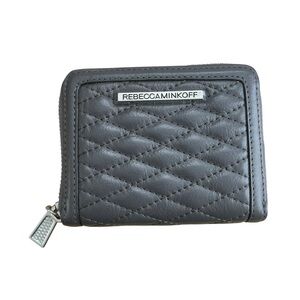 Rebecca Minkoff Quilted Gray Mini Ava Zip Wallet